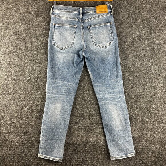 Denim Forum Jeans Womens 28 The Nico Mid Rise Skinny Crop Light Wash Stretch - Picture 8 of 10